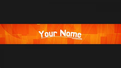 Free Orange YouTube Banner Template | 5ergiveaways