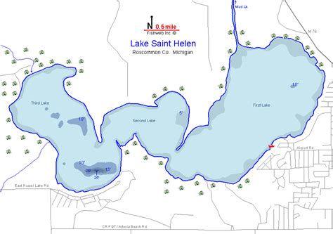 Lake Saint Helen Map Roscommon County Michigan Fishing Michigan Interactive™