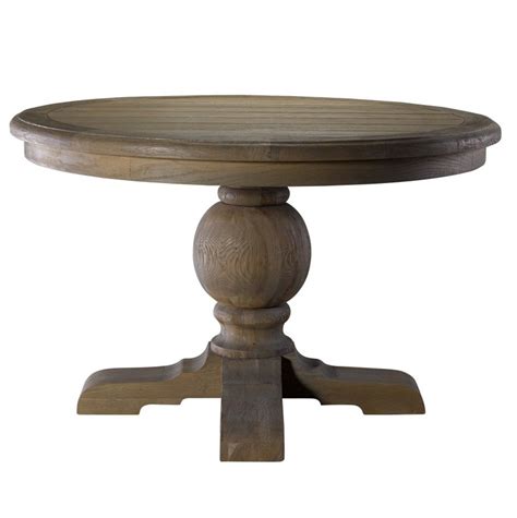 Kingdom Oak Wood Round Pedestal Dining Table 48" | Zin Home
