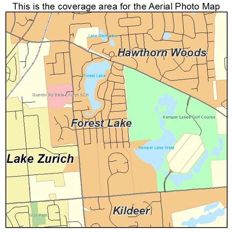 Aerial Photography Map of Forest Lake, IL Illinois