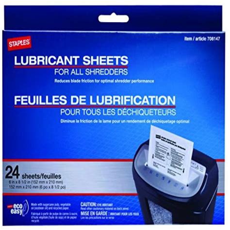 Staples Shredder Lubricant Lubricating Sheets 24/pk - Walmart.com ...