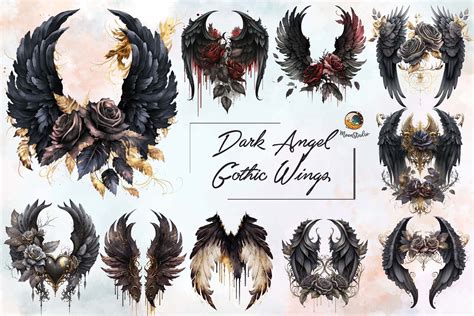 Dark Angel Gothic Wings Bundle | Graphics ~ Creative Market