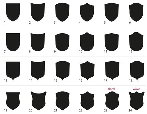 Shield / Escutcheon styles for download • David Goodman • illustration ...