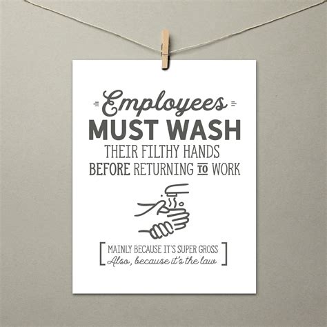 Employees Must Wash Hands Funny Business Restroom Sign - Etsy