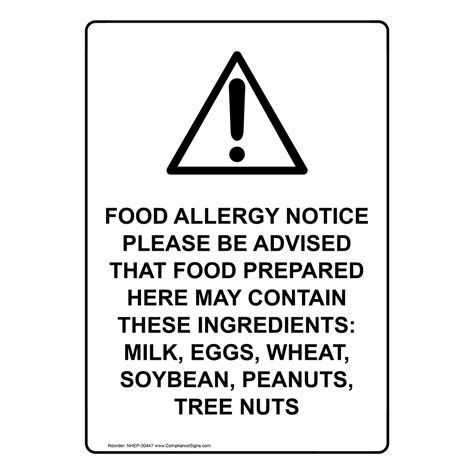 Food Allergy Warning Sign Printable