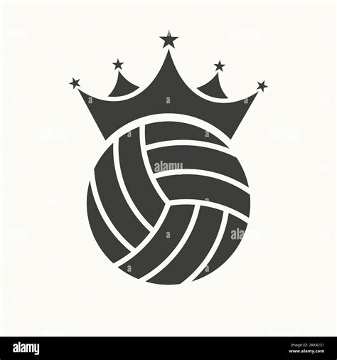 Volleyball Logo Design Concept With Crown Icon. Volleyball Winner Symbol Stock Vector Image ...