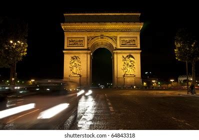 Arc De Triomphe Night Full Light Stock Photo (Edit Now) 211943572