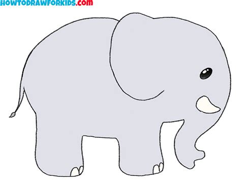 Simple Elephant Drawing Trunk Up