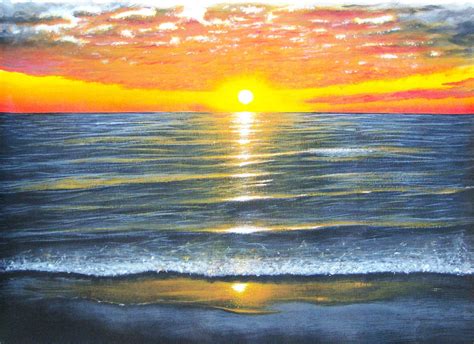 Sunset Beach - Acrylic on canvas : r/painting