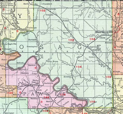 Osage County Ok Map | Map Of West