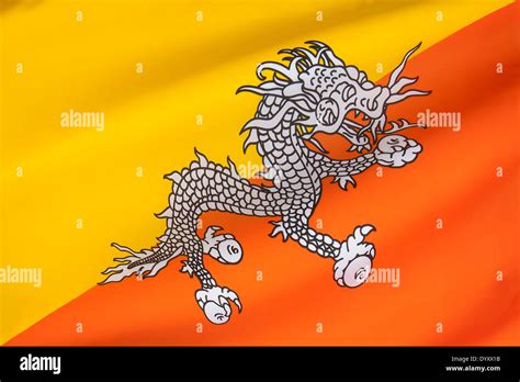 Flag of The Kingdom of Bhutan Stock Photo - Alamy