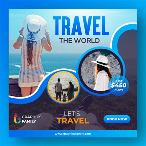 Modern design travel template of Instagram post – GraphicsFamily