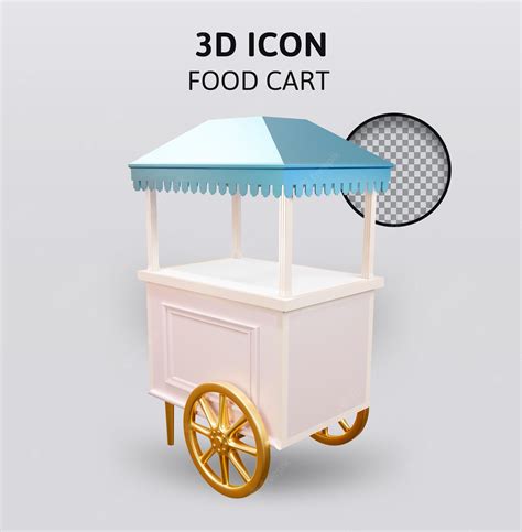 Premium PSD | Food cart street vendor 3d rendering illustration