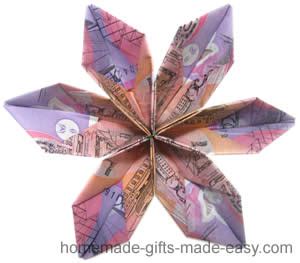 Instructions for Origami Money Flowers