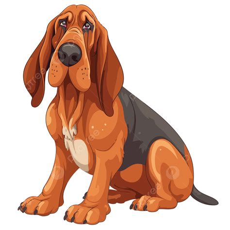 Bloodhound Clipart Cartoon Brown And Orange Bassett Hound Dog Vector Illustration, Dog Clipart ...