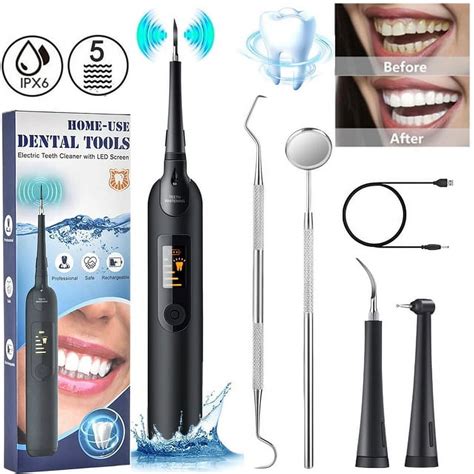 Plaque Remover for Teeth, Sonic Tooth Scraper With 5 Adjustable Modes, Powered by USB, Electric ...