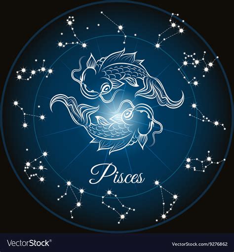 Zodiac sign pisces Royalty Free Vector Image - VectorStock