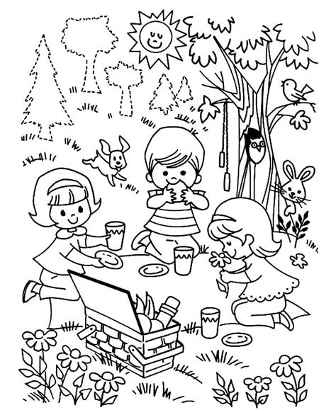 Family Picnic Coloring Pages at GetColorings.com | Free printable ...