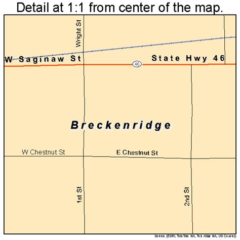 Breckenridge Michigan Street Map 2610160