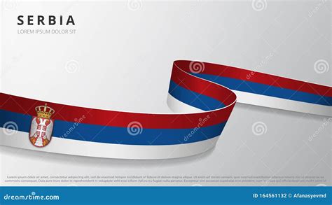 Flag of Serbia. Realistic Wavy Ribbon with Serbian Flag Colors. Graphic and Web Design Template ...