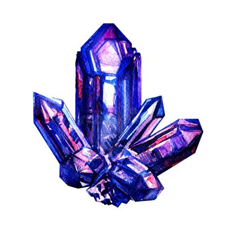 Blue Amethyst Crystal Isolated Stock Illustration - Illustration of futuristic, mineral: 61612199