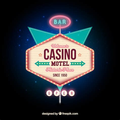 Casino light sign background in retro style | Free Vector