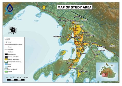 Map of 22 sampling sites in the study area in Port Vila, Vanuatu. | Download Scientific Diagram