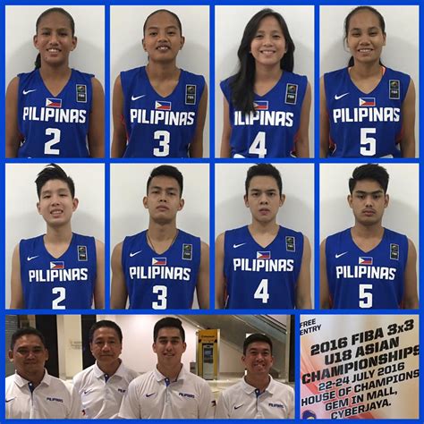 Men and Women's Philippine Team Roster for FIBA 3x3 U18 Asian ...