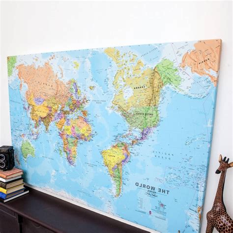New World Map Wall Art With Photo Frames Ideas – World Map With Major Countries