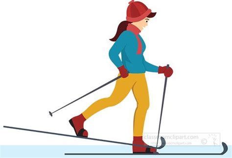 Winter Sports Clipart-girl cross country skiing winter sports clipart