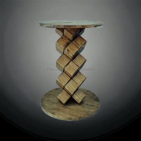 Peculiar Wood – 3D Cubicle Night Stand / Coffee Table / Bedside Table Solid Wood Table (Handmade ...