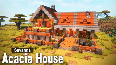 Minecraft: How to build an Acacia House | Tutorial - YouTube