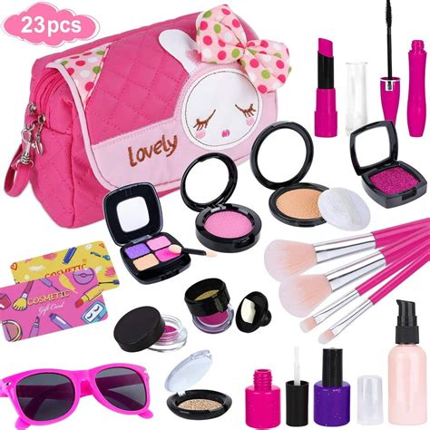 GiftInTheBox Pretend Makeup kit for Girls, Kids Makeup Kit Toy Including Pink Princess Purse ...