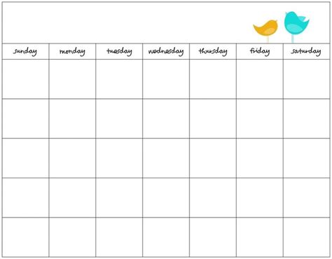 7 Day Calendar Template Word | Free calendar template, Blank monthly ...