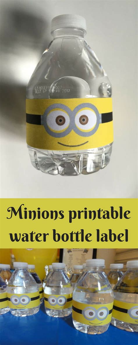 Minions instant download printable water bottle label. Great birthday party decor #affiliate