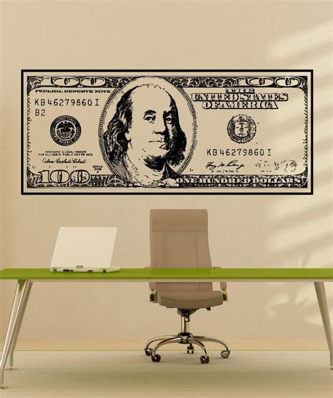 Vinyl Wall Decal Sticker Big 100 Dollar Bill #1560