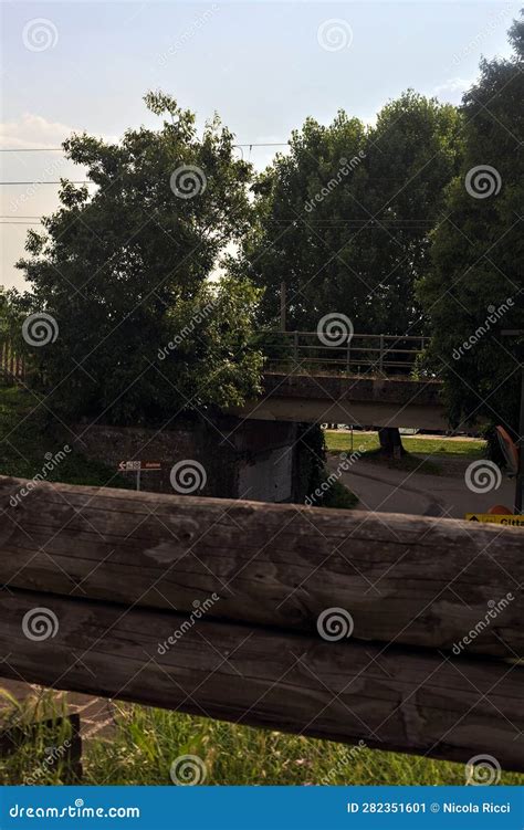 Dirt Path Under a Bridge in a Park Seen from Above at Sunset Stock Image - Image of landscape ...