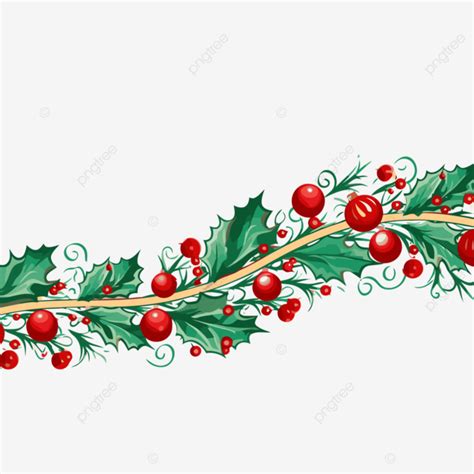 Christmas Border Clipart Christmas Holly Border Vector Cartoon ...