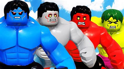 Hulk & Red Hulk VS Blue Hulk & Grey Hulk - Epic Battle Lego Game - YouTube