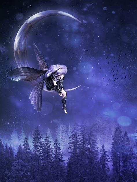 Moon fairy Digital Art by Mihaela Pater - Pixels