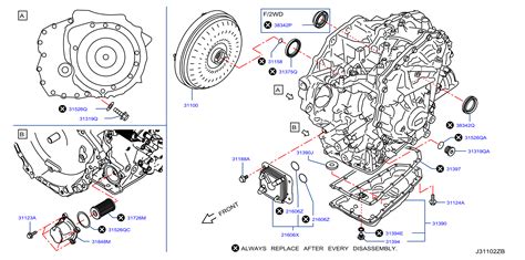 2019 Nissan Altima SEDAN SR 2.5L CVT FWD Transmission Filter - 31726-28X0A - Genuine Nissan Part