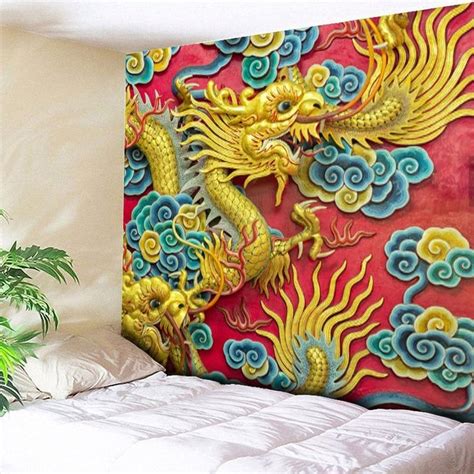 Chinese Dragon Print Wall Hanging Tapestry | Printed tapestries ...