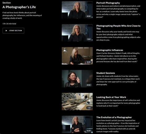 MasterClass Annie Leibovitz's Photography Lessons Online Review - CMUSE