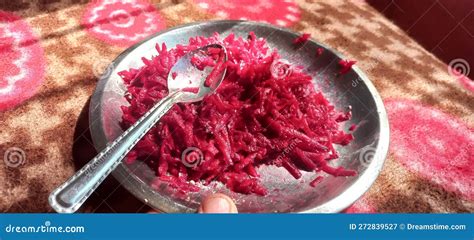 Beetroot Chukandar Salad Recipe in Plate and Spoon Stock Image - Image of petal, pink: 272839527