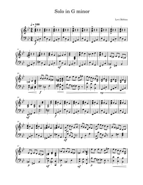 Solo in G minor - Levi Sheet music for Piano (Solo) | Musescore.com