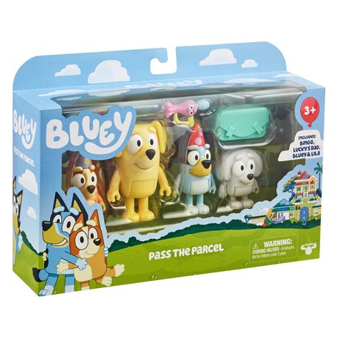 Bluey Pass the Parcel Figure 4 Pack | Aussie Toys Online