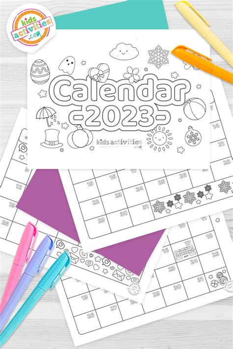 2023 Coloring Pages – Printable Template Calendar