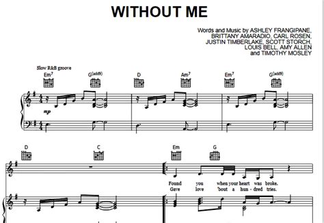 Halsey-Without Me Free Sheet Music PDF for Piano | The Piano Notes