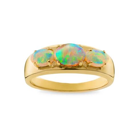 White Opal Ring in 18CT Gold (RG007) - Opal Copying Company Pty Ltd