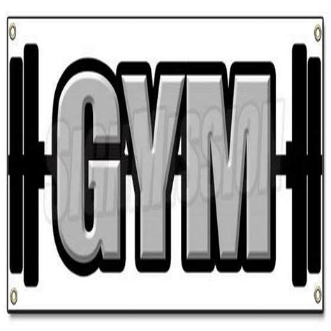 SignMission 18 x 48 in. Banner Sign - Gym - Gymnasium Workout Health Club Exercise Elliptical ...